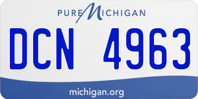 MI license plate DCN4963