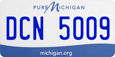 MI license plate DCN5009