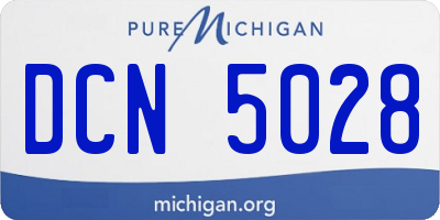 MI license plate DCN5028