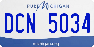 MI license plate DCN5034