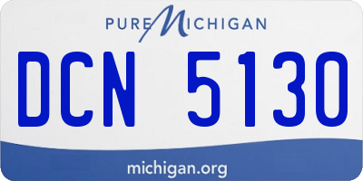 MI license plate DCN5130
