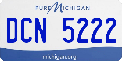 MI license plate DCN5222