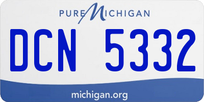 MI license plate DCN5332