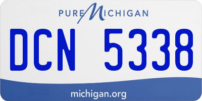 MI license plate DCN5338