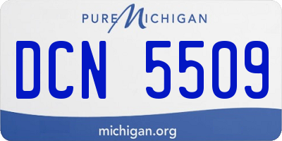 MI license plate DCN5509