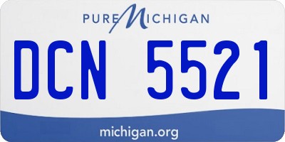 MI license plate DCN5521