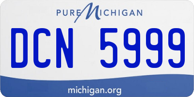 MI license plate DCN5999