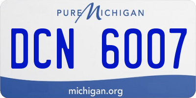 MI license plate DCN6007