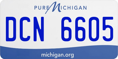 MI license plate DCN6605