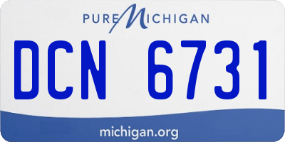 MI license plate DCN6731