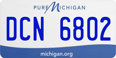 MI license plate DCN6802
