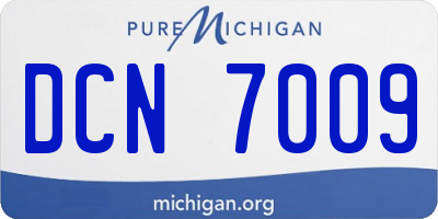 MI license plate DCN7009