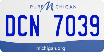 MI license plate DCN7039
