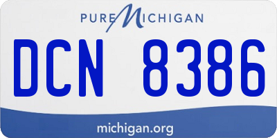 MI license plate DCN8386
