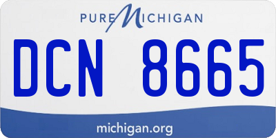 MI license plate DCN8665