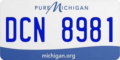 MI license plate DCN8981