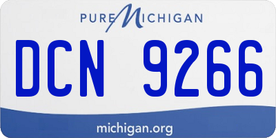 MI license plate DCN9266