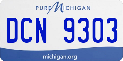 MI license plate DCN9303