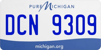 MI license plate DCN9309