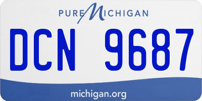 MI license plate DCN9687