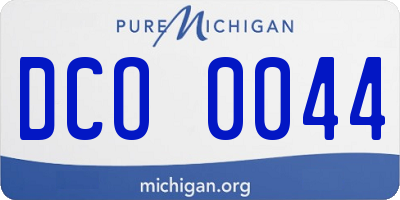 MI license plate DCO0044