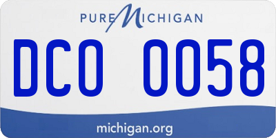 MI license plate DCO0058