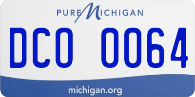MI license plate DCO0064