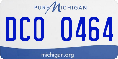 MI license plate DCO0464