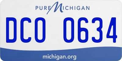 MI license plate DCO0634