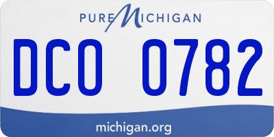 MI license plate DCO0782