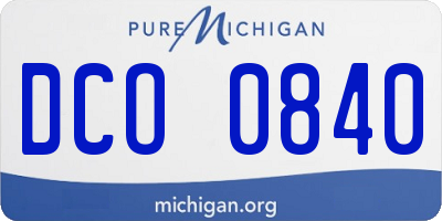 MI license plate DCO0840