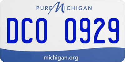 MI license plate DCO0929