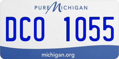 MI license plate DCO1055