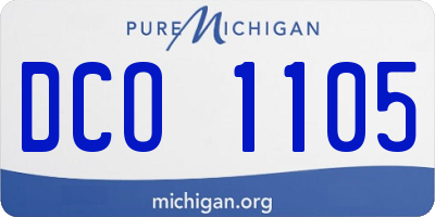 MI license plate DCO1105