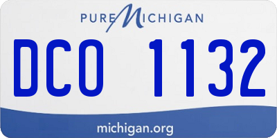 MI license plate DCO1132