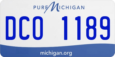 MI license plate DCO1189