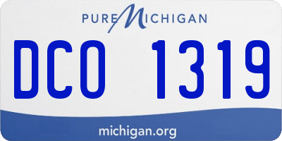 MI license plate DCO1319