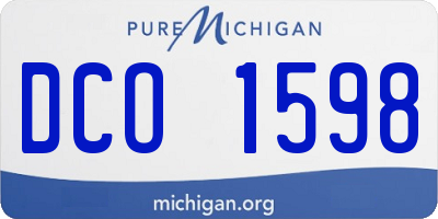 MI license plate DCO1598