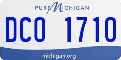 MI license plate DCO1710