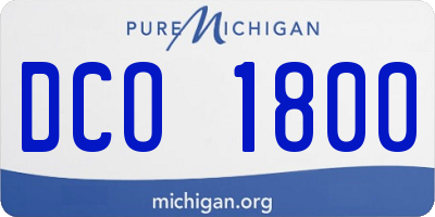 MI license plate DCO1800