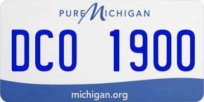 MI license plate DCO1900