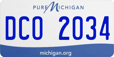 MI license plate DCO2034