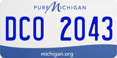 MI license plate DCO2043
