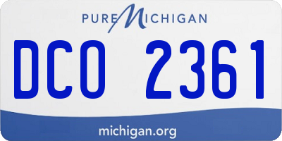 MI license plate DCO2361