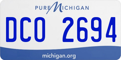 MI license plate DCO2694