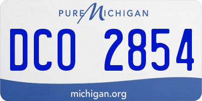 MI license plate DCO2854