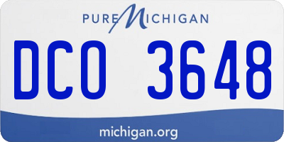 MI license plate DCO3648