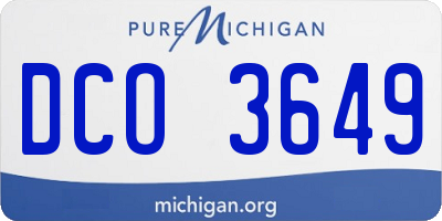MI license plate DCO3649