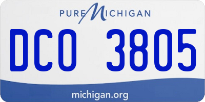 MI license plate DCO3805
