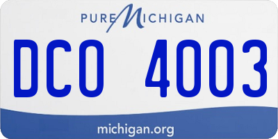 MI license plate DCO4003